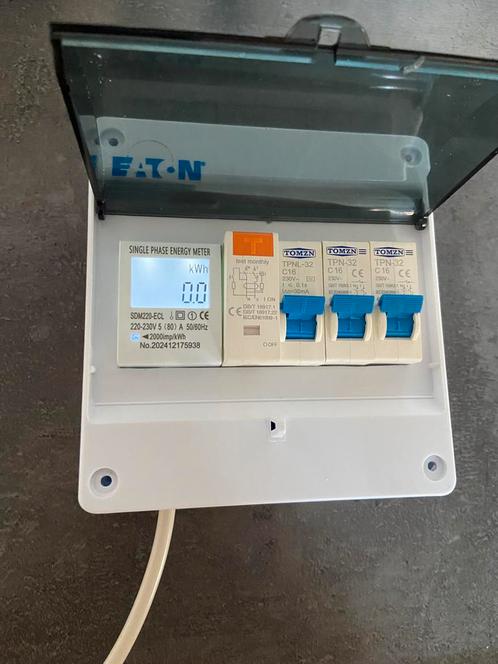 Nieuwe 4 in 1 kWh meter - mini groepenkast - 2 groepen 1fase, Audio, Tv en Foto, Overige Audio, Tv en Foto, Nieuw, Ophalen of Verzenden