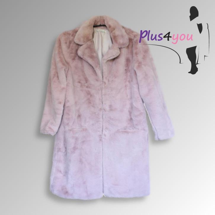 30518 Zgan Teddy jas Yehwang mt L  I21, Kleding | Dames, Grote Maten, Zo goed als nieuw, Jas of Mantel, Roze, Ophalen of Verzenden