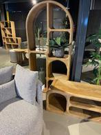 BOEKENKAST ROND tropisch hardhout 86cm breed voorraad, Huis en Inrichting, Kasten | Boekenkasten, Nieuw, 150 tot 200 cm, 25 tot 50 cm