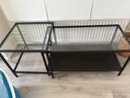 Glazen Salontafel met Metalen Frame, 100 tot 150 cm, Minder dan 50 cm, Rechthoekig, 50 tot 100 cm