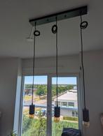Industriële hanglamp met 3 fittingen – in hoogte verstelbaar, Huis en Inrichting, Lampen | Hanglampen, Ophalen of Verzenden, Zo goed als nieuw