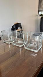 Vierkante vaas 3 stuks, Huis en Inrichting, Woonaccessoires | Vazen, Ophalen, Zo goed als nieuw, Glas, Minder dan 50 cm
