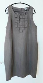 Bandolera, licht bruin/grijze zijde/linnen jurk, 46 nieuw, Bruin, Maat 46/48 (XL) of groter, Nieuw, Ophalen of Verzenden