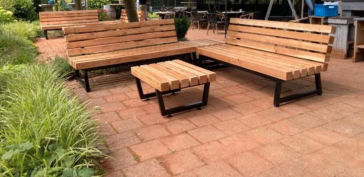 Robuuste loungeset Douglas hout | Op maat gemaakt, Tuin en Terras, Tuinsets en Loungesets, Nieuw, Loungeset, Hout, 5 zitplaatsen