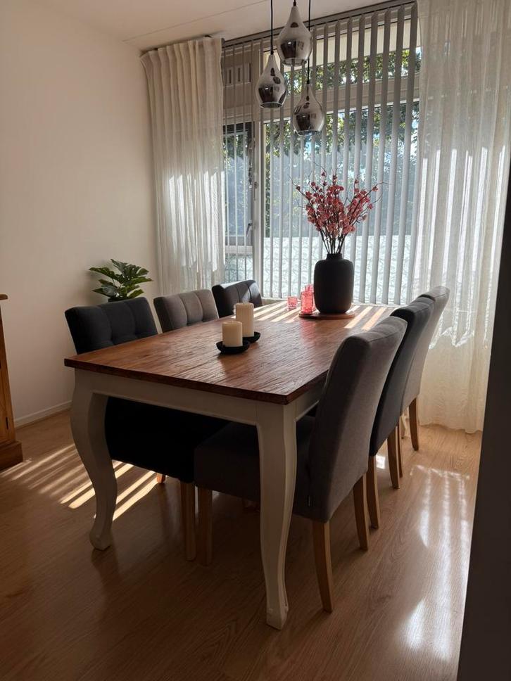 Eettafel + stoelen, Huis en Inrichting, Tafels | Eettafels, Zo goed als nieuw, 50 tot 100 cm, 150 tot 200 cm, Vijf personen of meer