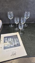 5 kristal glas, Padova gravure Venezia Cristal d'Arques. S47, Antiek en Kunst, Antiek | Glas en Kristal, Ophalen of Verzenden