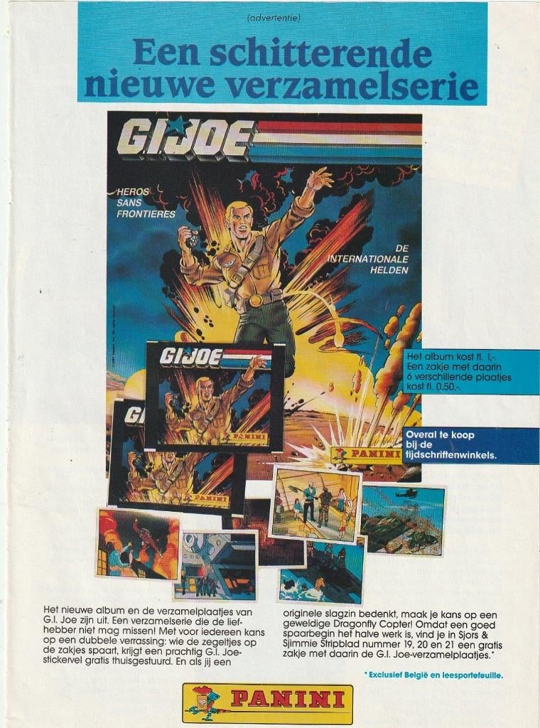 Retro reclame 1988 Panini G.I. Joe album plaatjes, Verzenden, Overige typen