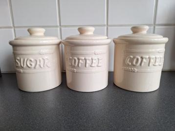 Vintage Voorraadpotten Set - Koffie & Suiker beschikbaar voor biedingen