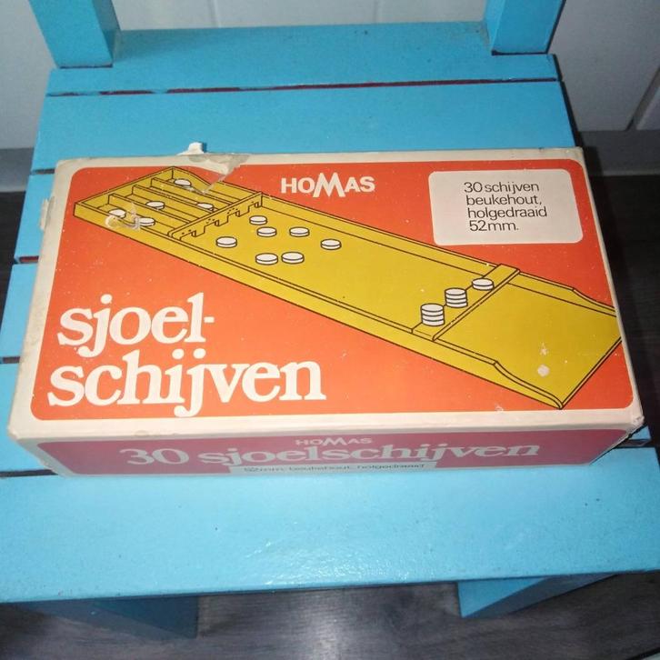 Sjoelschijven van beukehout 30 stuks Homas, Hobby en Vrije tijd, Gezelschapsspellen | Overige, Gebruikt, Ophalen