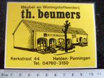sticker Th. Beumers helden panningen stoffeerderij meubels, Verzenden, Zo goed als nieuw, Bedrijf of Vereniging