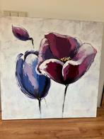Bloemen schilderij Art Groupe du Soleil 100x100, Antiek en Kunst, Kunst | Schilderijen | Klassiek, Ophalen