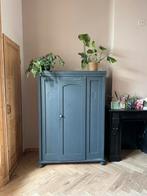 Antieke kast, antraciet krijtverf, Huis en Inrichting, Ophalen, Gebruikt, 100 tot 150 cm, 150 tot 200 cm