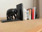 Ebbenhouten olifanten boekensteunen – handgemaakt, Ophalen of Verzenden