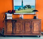 Teakhouten handgemaakt dressoir uit India., Huis en Inrichting, Ophalen, Gebruikt, Leuk, 150 tot 200 cm
