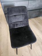 Velvet dining chairs black (4 pieces), Huis en Inrichting, Ophalen, Zwart, Zo goed als nieuw, Vier