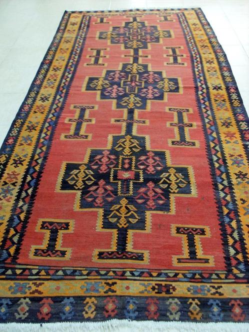 Antiek Kaukasus kelim 340 x150/kleed/Perzisch tapijt/Oosters, Huis en Inrichting, Stoffering | Tapijten en Kleden, 150 tot 200 cm