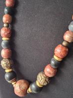 Vintage Houten Kralen Ketting - 70cm, Ophalen of Verzenden, Gebruikt, Bruin, Overige materialen