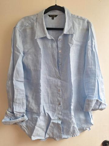100% linnen blouse maat 44 in lichtblauwe streep beschikbaar voor biedingen