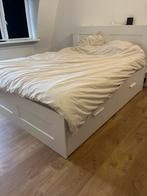 Ikea bed 160x200 met hoofdbord en lades, Huis en Inrichting, Slaapkamer | Bedden, Ophalen, Wit, Tweepersoons, Zo goed als nieuw