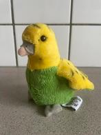 Nature Planet parkiet knuffel geel groen, Ophalen of Verzenden, Zo goed als nieuw, Beeldje of Figuurtje