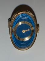 Vintage Sicura Ring Horloge - Uniek en Stijlvol!, Overige merken, Overige materialen, Zakhorloge, Verguld