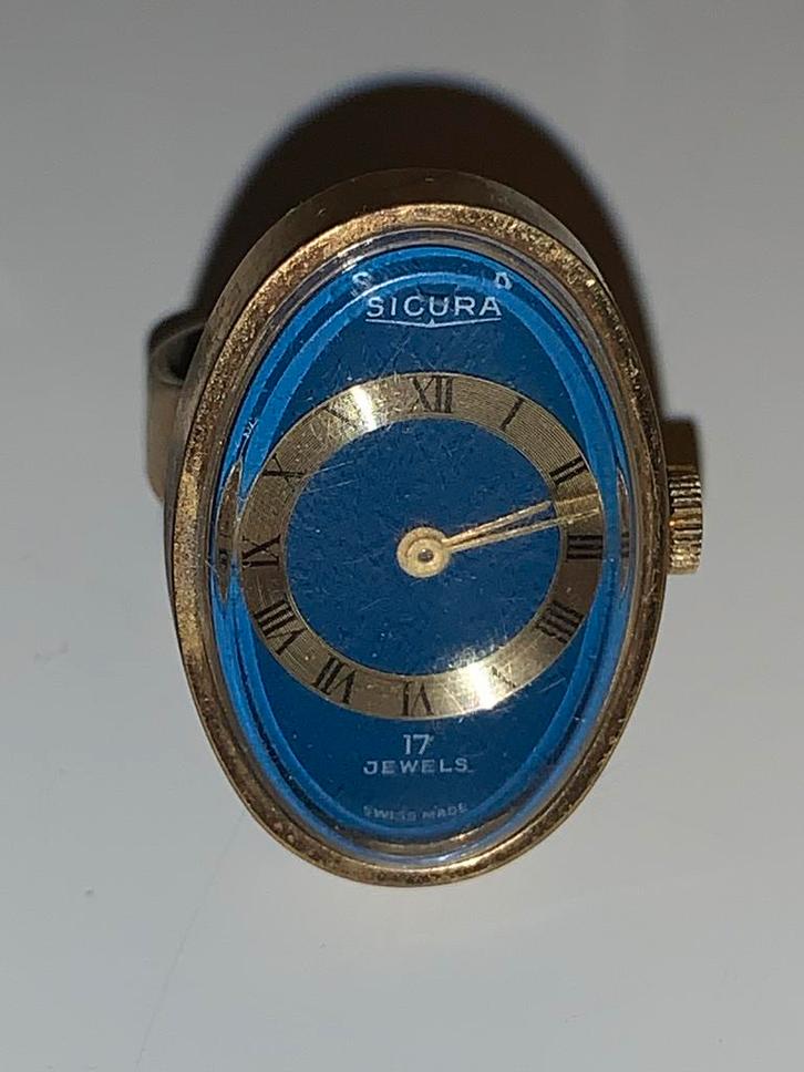 Vintage Sicura Ring Horloge - Uniek en Stijlvol!, Sieraden, Tassen en Uiterlijk, Horloges | Antiek, Zakhorloge, Overige merken