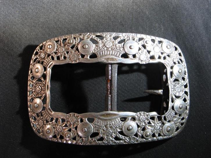 Schoengesp antiek zilver Meppel J. Jonker 1885. 2096, Antiek en Kunst, Antiek | Goud en Zilver, Zilver, Ophalen of Verzenden