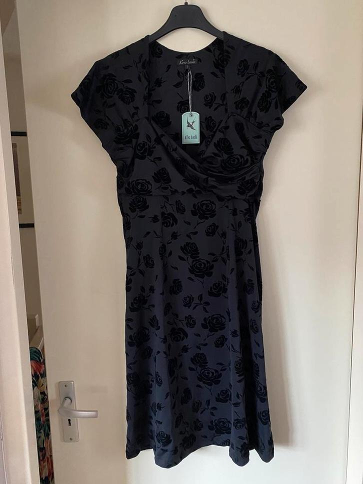 King Louie jurk, zwart, maat L, crossdress * NIEUW *, Kleding | Dames, Jurken, Nieuw, Maat 42/44 (L), Zwart, Knielengte, Ophalen of Verzenden