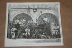 3 antieke gravures uit 1875  - Brandweer & brandweerwagens !, Ophalen of Verzenden
