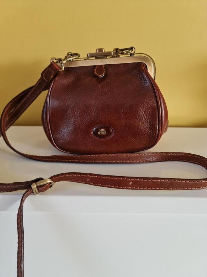 Vintage The Bridge leren tasje met portemonnee, Sieraden, Tassen en Uiterlijk, Tassen | Damestassen, Gebruikt, Schoudertasje, Bruin
