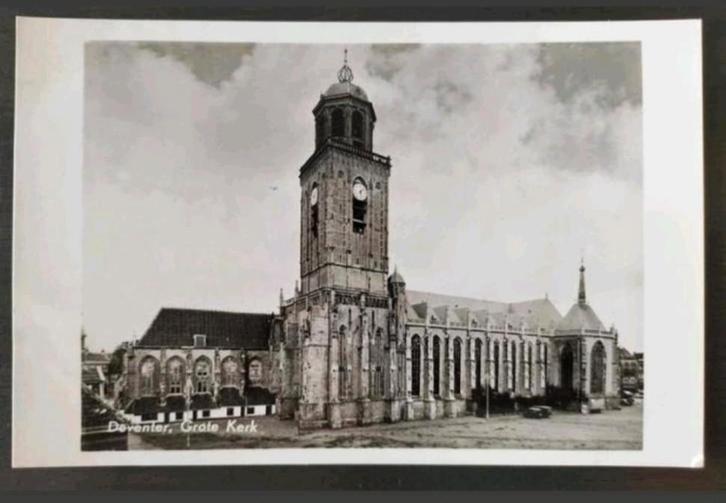 Deventer - Grote Kerk (Lebuinuskerk) (zwart-wit), Verzamelen, Ansichtkaarten | Nederland, Ongelopen, Overijssel, 1960 tot 1980