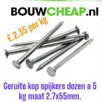 Geruite kop spijkers 2.7x55mm -3.5x80mm-4.0x100mm 5.5x125mm., Doe-het-zelf en Verbouw, IJzerwaren en Bevestigingsmiddelen, Ophalen of Verzenden