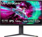 LG UltraGear 32GR93U-B 32 inch - 4K IPS 144hz - HDMI 2.1, Gaming, IPS, 101 t/m 150 Hz, In hoogte verstelbaar