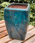 Bonsai Cascade pot XXL blauw geglazuurd 25x35x37,2, Ophalen, Vierkant, Zo goed als nieuw, Minder dan 25 cm