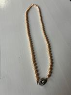 Parelketting faux parel ketting zilver slot 62 cm vintage, Ophalen of Verzenden, Zo goed als nieuw, Zilver