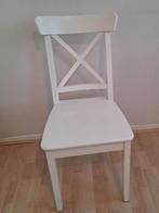 2 Witte Houten Stoelen met Kruis Design, Ophalen, Gebruikt, Twee, Wit