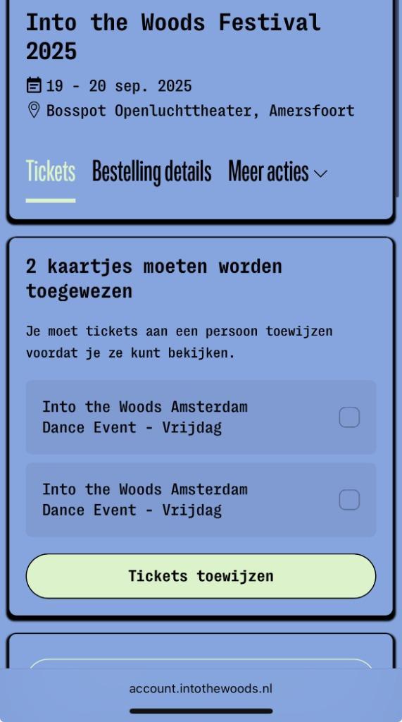 2x Into the Woods ADE VRIJDAG kaarten 24 oktober, Tickets en Kaartjes, Evenementen en Festivals, Twee personen, Meerdaags
