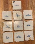 21 stuks 17e-eeuwse Delfts-blauwe tegels, Ophalen of Verzenden