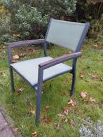 aluminium, lichtgewicht, stapelstoel. Hardhouten armleuning, Tuin en Terras, Ophalen, Gebruikt, Aluminium