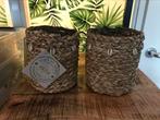 2 leuke mandjes met kauri schelp bloempot mand nieuw, Overige materialen, Rond, Ophalen of Verzenden, Minder dan 25 cm