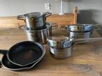 RVS Pannenset van het merk tefal, Huis en Inrichting, Ophalen of Verzenden, Rvs, Pannenset