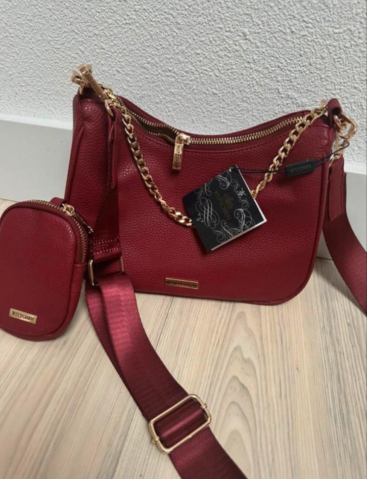 Donkerrode Handtas - Wittchen, Sieraden, Tassen en Uiterlijk, Tassen | Damestassen, Nieuw, Handtas, Rood, Ophalen of Verzenden