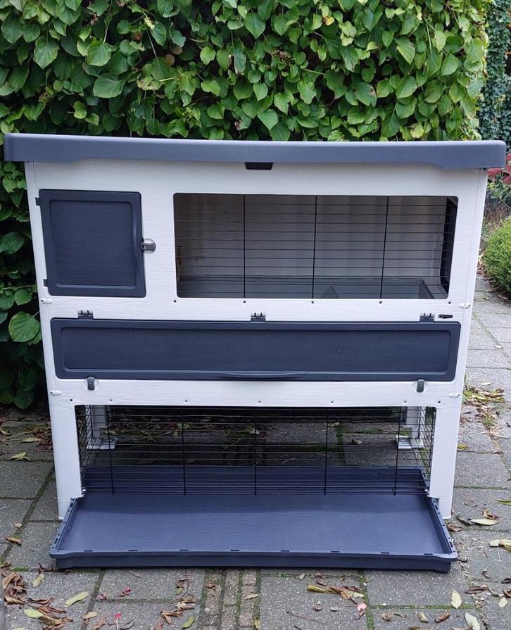Kunststof konijnenhok Ferplast 140 +  topstaat   zie foto's, Dieren en Toebehoren, Knaagdieren en Konijnen | Hokken en Kooien