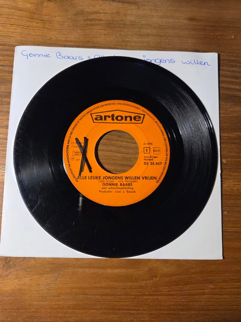 Gonnie Baars - Alle leuke jongens willen vrijen, Cd's en Dvd's, Gebruikt, 7 inch, Single, Ophalen of Verzenden
