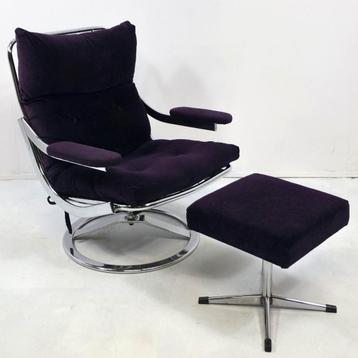 Jaren 60 Leolux fauteuil chrome recliner beschikbaar voor biedingen