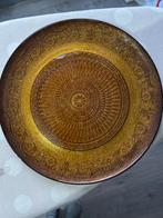 Gouden decoratieve schaal, Gebruikt, Ophalen of Verzenden, Overige stijlen, Glas