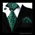 Dennis Gadgets: 100 % zijden stropdas ( 3 delig !! ) DG1519, Nieuw, Groen, Met patroon, Ophalen