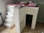 Steigerhouten Hoogslaper met Speelhuis, Kinderen en Baby's, Ophalen, 85 tot 100 cm, Gebruikt, Hoogslaper of Stapelbed
