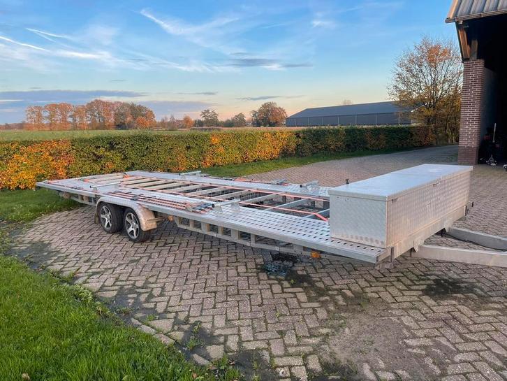 Autotransporter autoambulance 7.80 meter 2 auto’s, Auto diversen, Aanhangers en Bagagewagens, Zo goed als nieuw, Ophalen