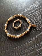 PS Call Me Dot 11 pearl gold armband plus ring, Sieraden, Tassen en Uiterlijk, Ophalen of Verzenden, Zo goed als nieuw, Goud